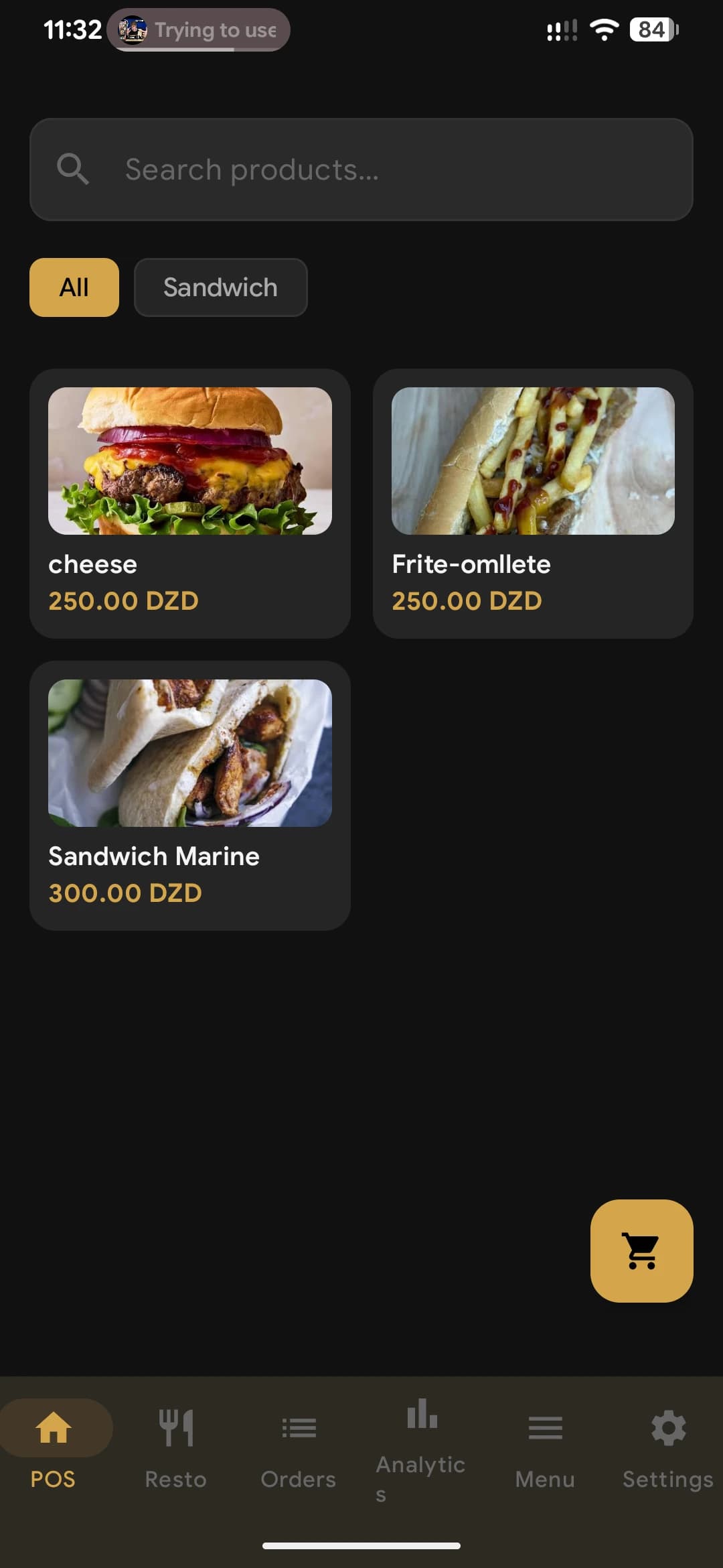 Point de vente pour restaurants et cafés — sur Android