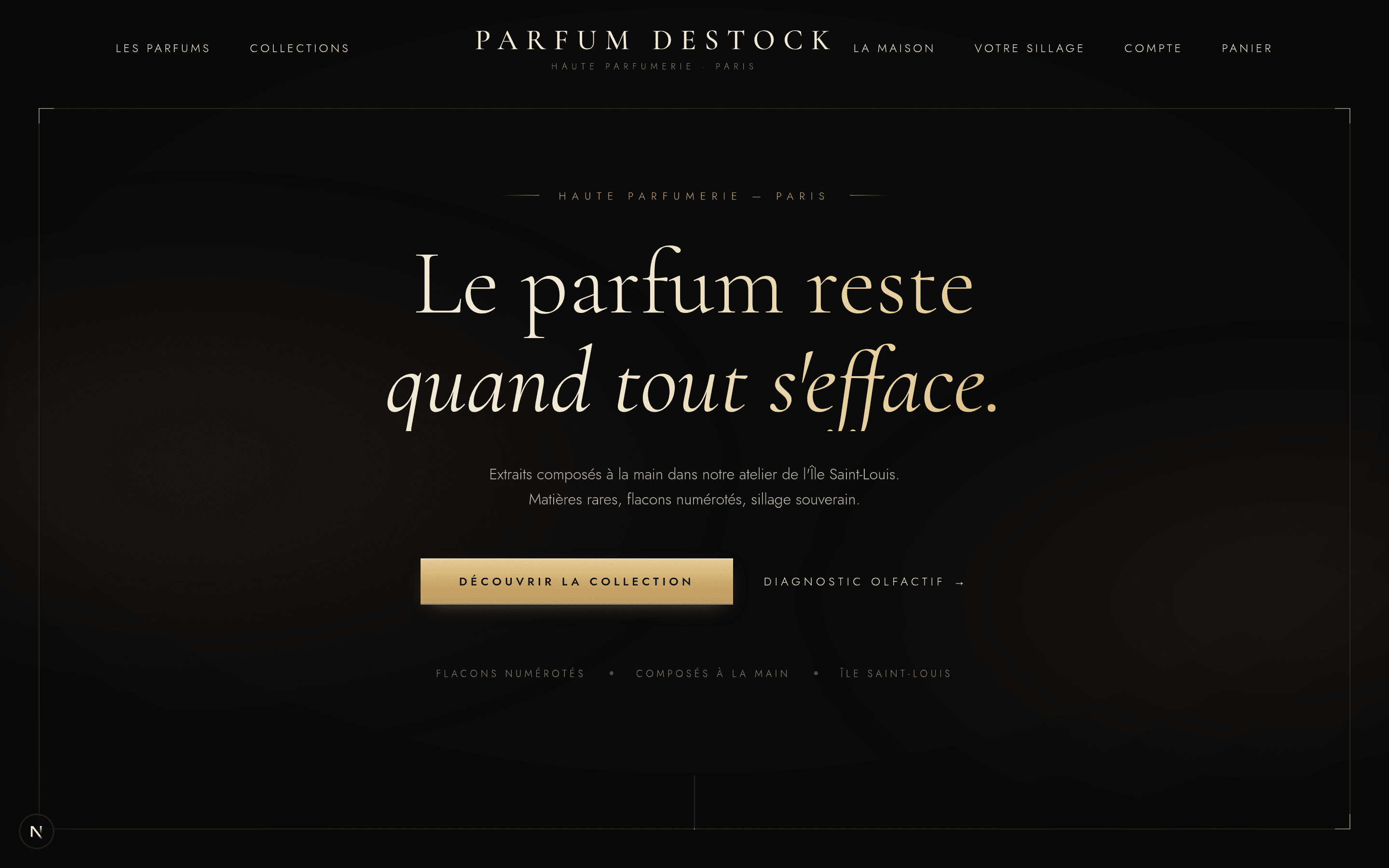 Boutique de parfums en ligne au design raffiné