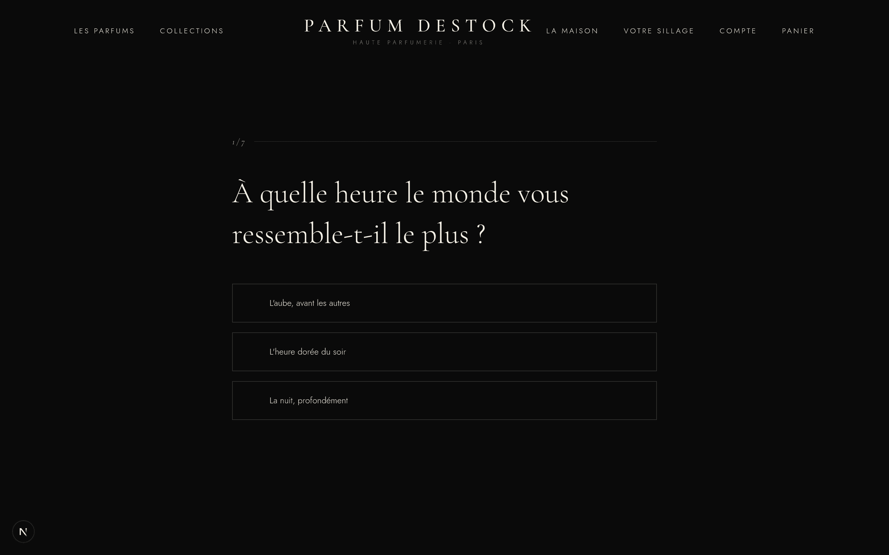 Boutique de parfums en ligne au design raffiné
